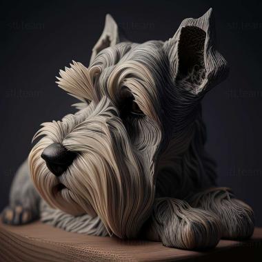 3D model Zwergschnauzer dog (STL)